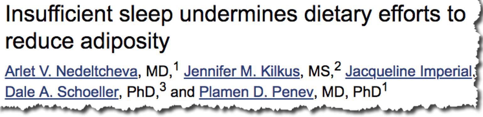 Insufficient sleep undermines dietary efforts to reduce adiposity