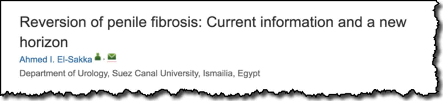 Reversion of penile fibrosis: current information and a new horizon