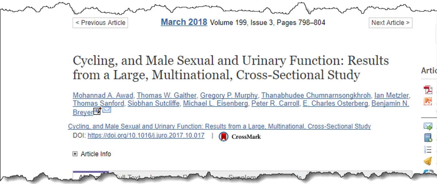 Cycling, and Male Sexual and Urinary Function: Results from a Large, Multinational, Cross-Sectional Study