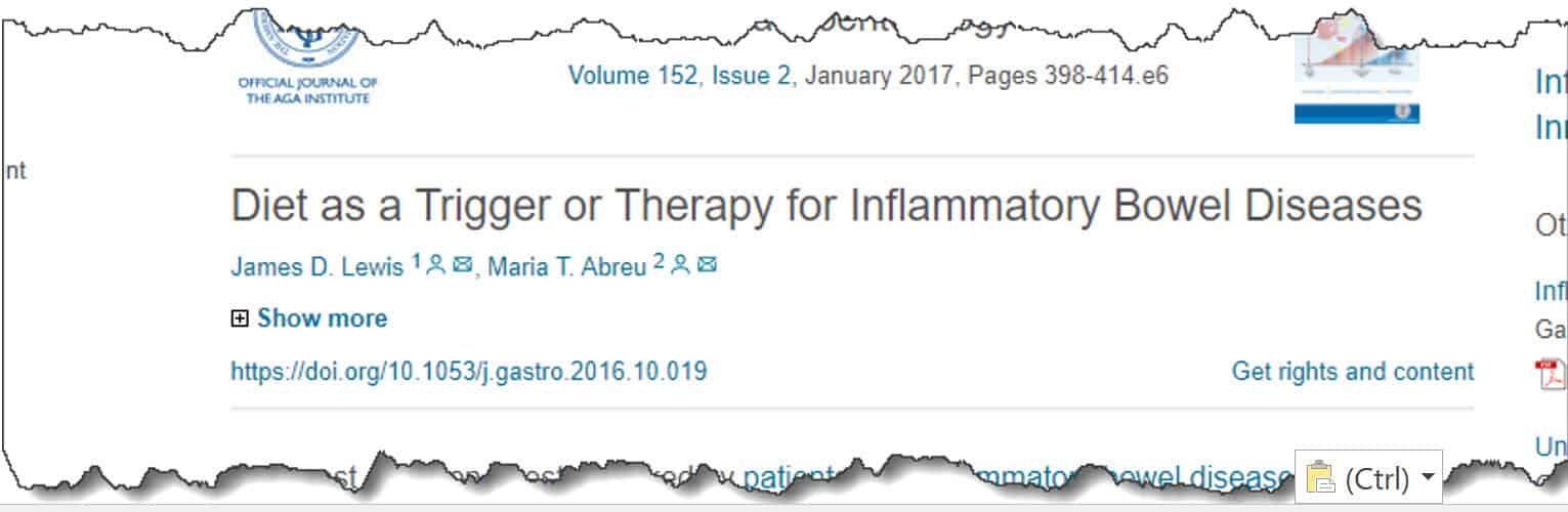 Diet as a Trigger or Therapy for Inflammatory Bowel Diseases