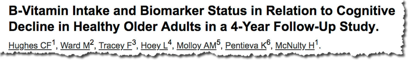 B-Vitamin Intake and Biomarker Status in Relation to Cognitive Decline in Healthy Older Adults in a 4-Year Follow-Up Study