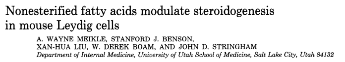 Nonesterified fatty acids modulate steroidogenesis in mouse Leydig cells