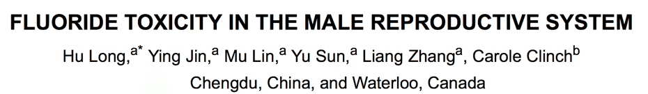 FLUORIDE TOXICITY IN THE MALE REPRODUCTIVE SYSTEM