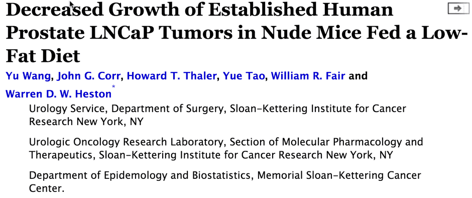Fat and fish oil increase prostate tumor size and severity