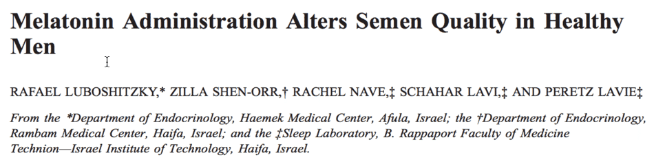 Melatonin may hurt male performance