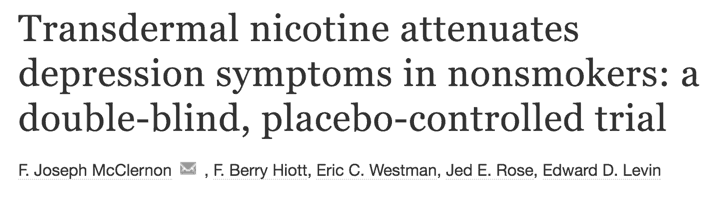 Can nicotine get rid of depression?