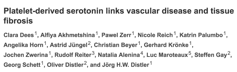 Platelet-derived serotonin links vascular disease and tissue fibrosis