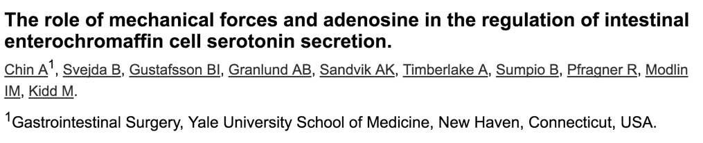 The role of mechanical forces and adenosine in the regulation of intestinal enterochromaffin cell serotonin secretion 