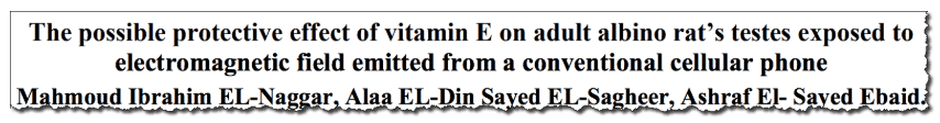 The possible protective effect of vitamin E on adult albino rat’s testes exposed to electromagnetic field emitted from a conventional cellular phone