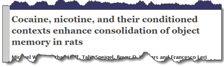 Cocaine, nicotine, and their conditioned contexts enhance consolidation of object memory in rats