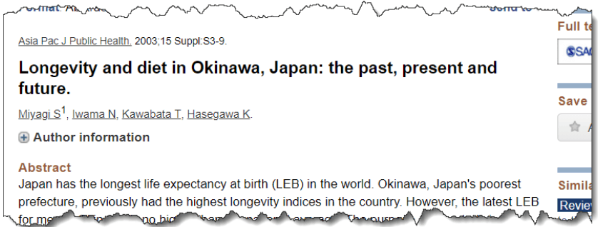 Longevity and diet in Okinawa, Japan: the past, present and future.