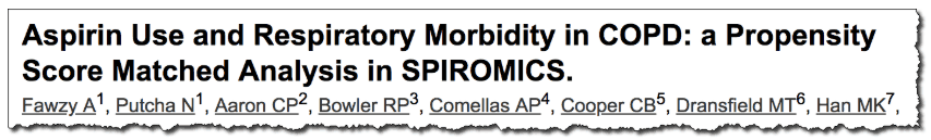 Aspirin Use and Respiratory Morbidity in COPD: A Propensity Score-Matched Analysis in Subpopulations and Intermediate Outcome Measures in COPD Study