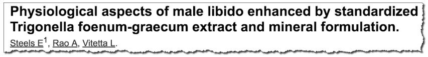 Physiological aspects of male libido enhanced by standardized Trigonella foenum-graecum extract and mineral formulation.