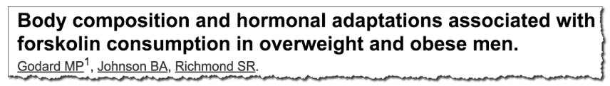 Body composition and hormonal adaptations associated with forskolin consumption in overweight and obese men.