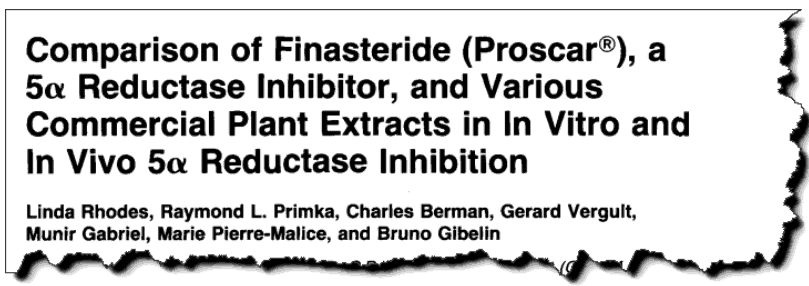 Comparison of finasteride (Proscar®), a 5α reductase inhibitor, and various commercial plant extracts in in vitro and in vivo 5α reductase inhibition.