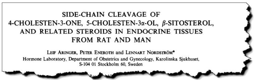 Side-chain cleavage of 4-cholesten-3-one, 5-cholesten-3α-ol, β-sitosterol, and related steroids in endocrine tissues from rat and man.