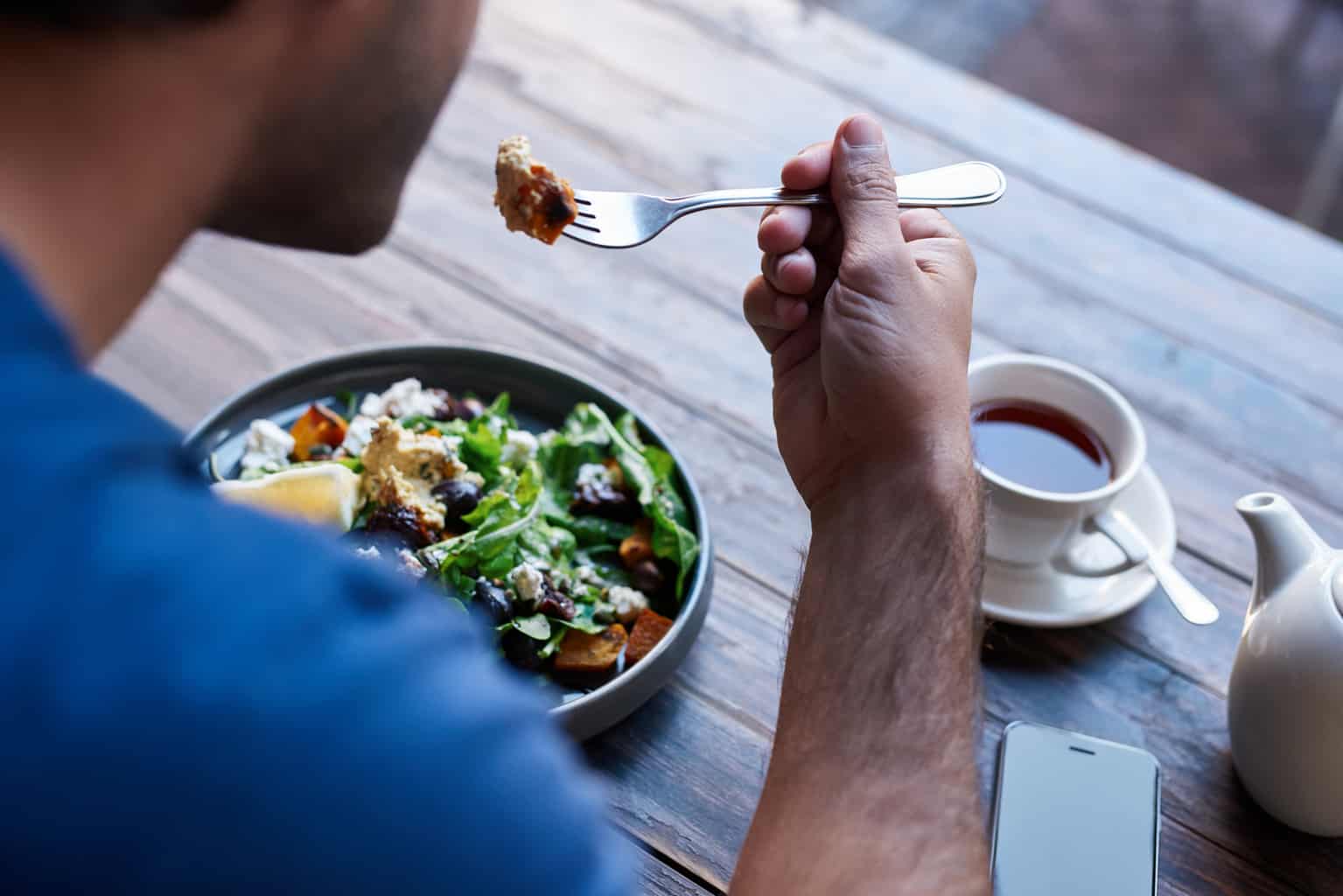 Man avoiding carbohydrates and sugar