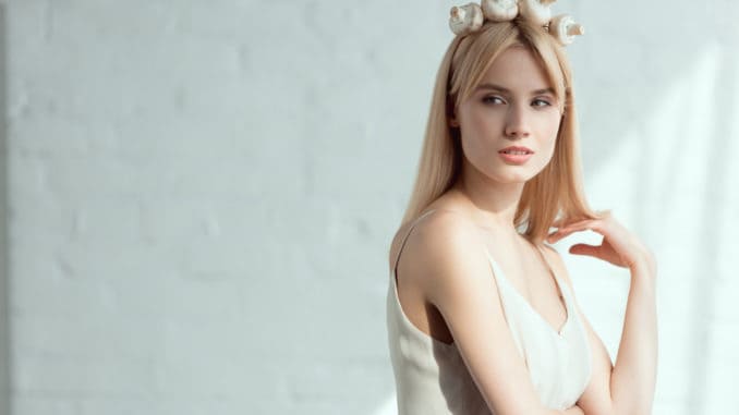 pretty pensive woman in dress with wreath made of fresh mushrooms on head, vegan lifestyle concept pretty pensive woman in dress with wreath made of fresh mushrooms on head vegan lifestyle concept