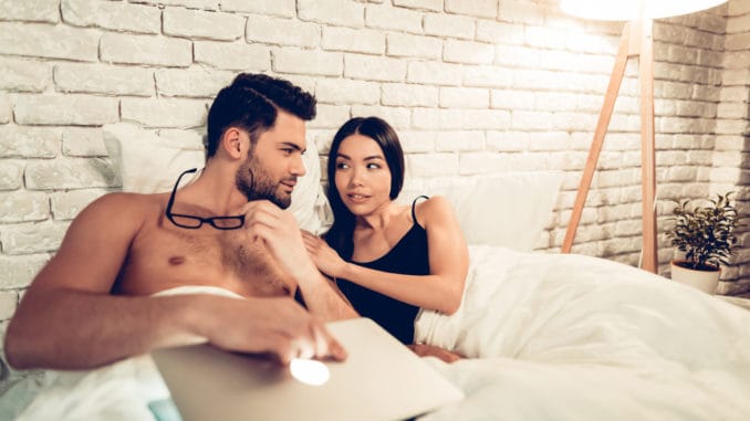 Cute Couple in Love Lying bed Ready To Having Sex Cute Couple in Love Lying bed Ready To Having Sex.