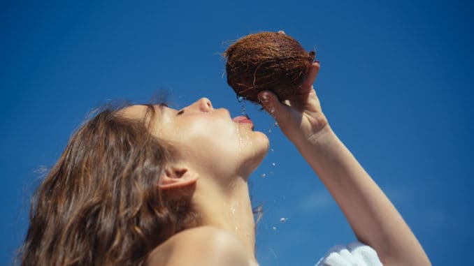 Coconut oil production.