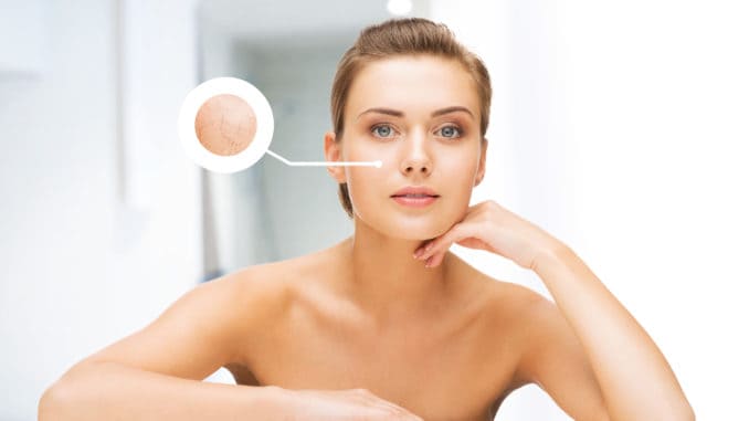 face of woman with dry skin Beauty and skin care concept - face of beautiful woman with dry skin examples