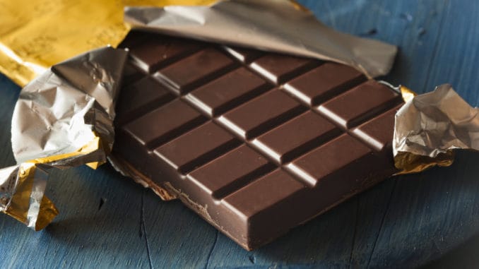 Organic Dark Chocolate Candy Bar in a Wrapper