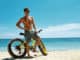 Fitness Male Model With Bike Sunbathing On Sun