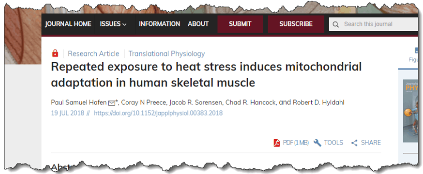 Repeated exposure to heat stress induces mitochondrial adaptation in human skeletal muscle