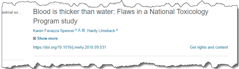 Blood is thicker than water: Flaws in a National Toxicology Program study