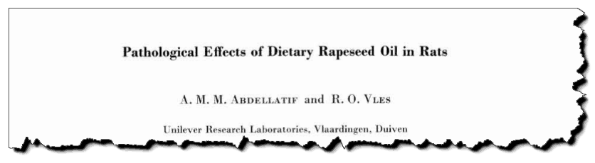 Pathological effects of dietary rapeseed oil in rats.