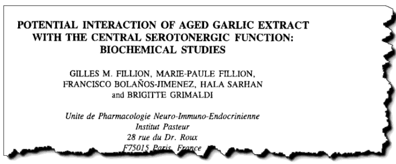 Potential Interaction of Aged Garlic Extract with the Central Serotonergic Function: Biochemical Studies.