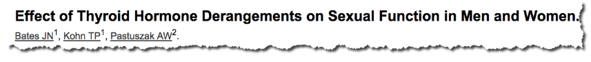 Effect of Thyroid Hormone Derangements on Sexual Function in Men and Women