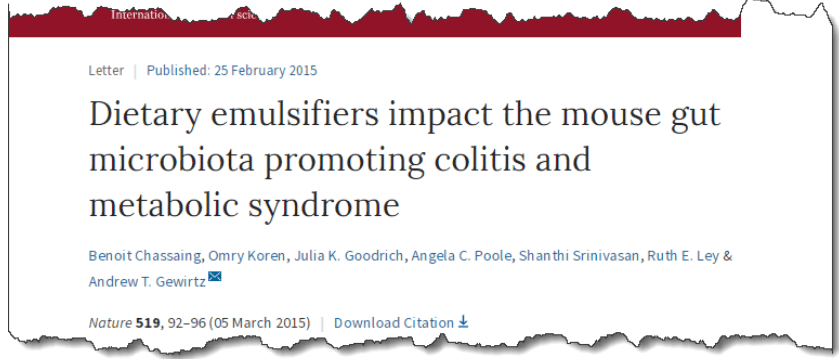 Dietary emulsifiers impact the mouse gut microbiota promoting colitis and metabolic syndrome