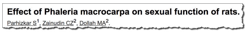 Effect of Phaleria macrocarpa on sexual function of rats