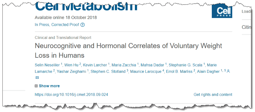 Neurocognitive and Hormonal Correlates of Voluntary Weight Loss in Humans