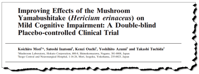 Improving effects of the mushroom Yamabushitake (Hericium erinaceus) on mild cognitive impairment: a double‐blind placebo‐controlled clinical trial