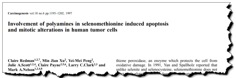 Involvement of polyamines in selenomethionine induced apoptosis and mitotic alterations in human tumor cells.