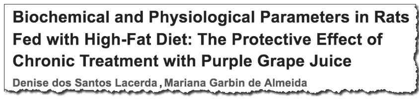 Biochemical and Physiological Parameters in Rats Fed with High-Fat Diet: The Protective Effect of Chronic Treatment with Purple Grape Juice