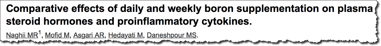 Comparative effects of daily and weekly boron supplementation