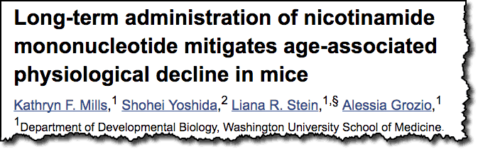 Long-term administration of nicotinamide mononucleotide mitgates age-associated physiological decline in mice