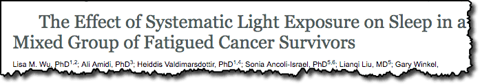 The effect of systematic light exposure on sleep in a mixed group of fatigued cancer survivors