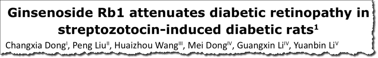 Ginsenoside Rb1 attenuates diabetic retinopathy in streptozotocin-induced diabetic rats