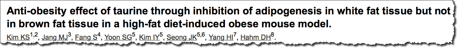 Anti-obesity effect of taurine