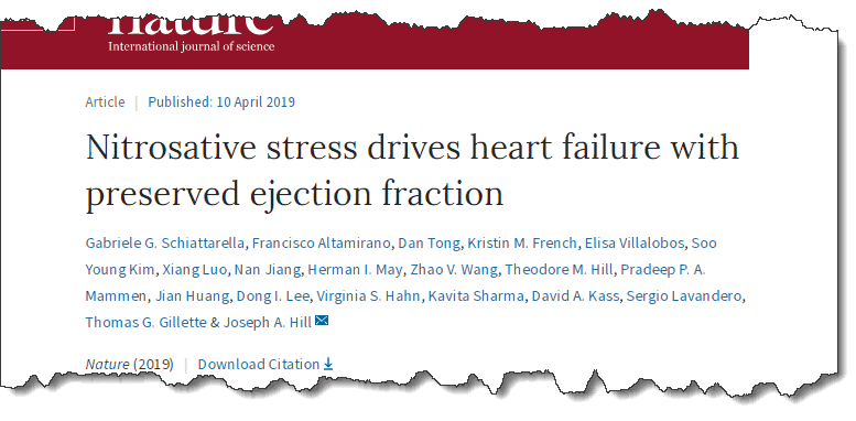 Nitrosative stress drives heart failure with preserved ejection fraction