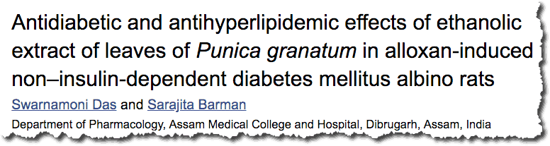 Antidiabetic and antihyperlipidemic effects of ethanolic extract of leaves of Punica granatum in alloxan-induced non-insulin-dependant diabetes mellitus albino rats