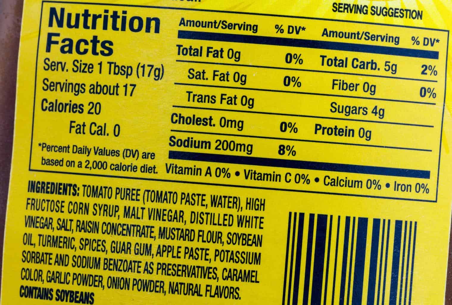 Nutrition Facts 