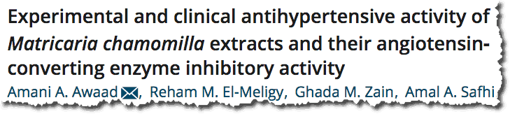 Experimental and clinical antihypertensive activity of Matricaria chamomilla extracts and their angiotensinconverting enzyme inhibitory activity