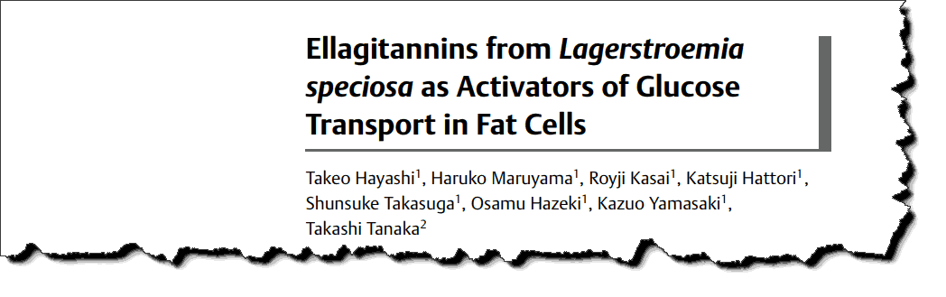 Ellagitannins from lagerstroemia speciosa as Activators of Glucose Transport in Fat Cells