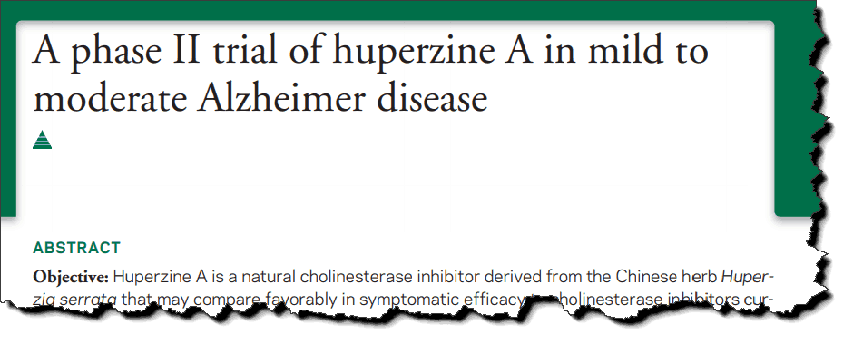 A phase II trial ogf huperzine A