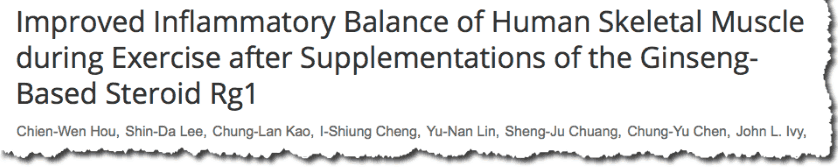 Improved Inflammatory Balance of Human Skeletal Muscle during Exercise after Supplementations of the Ginseng-Based Steroid Rg1